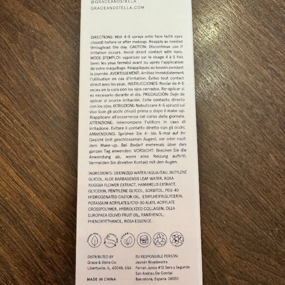 Grace & Stella Spray All Day Rose Spray Hydrating Rose Facial Spray 8.11 oz - Picture 2 of 3